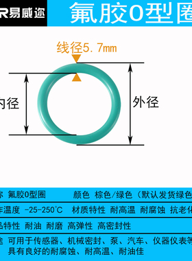 绿色氟胶O型圈30-580*5.7耐m密封温m高圈 腐蚀耐磨耐压橡胶O形圈