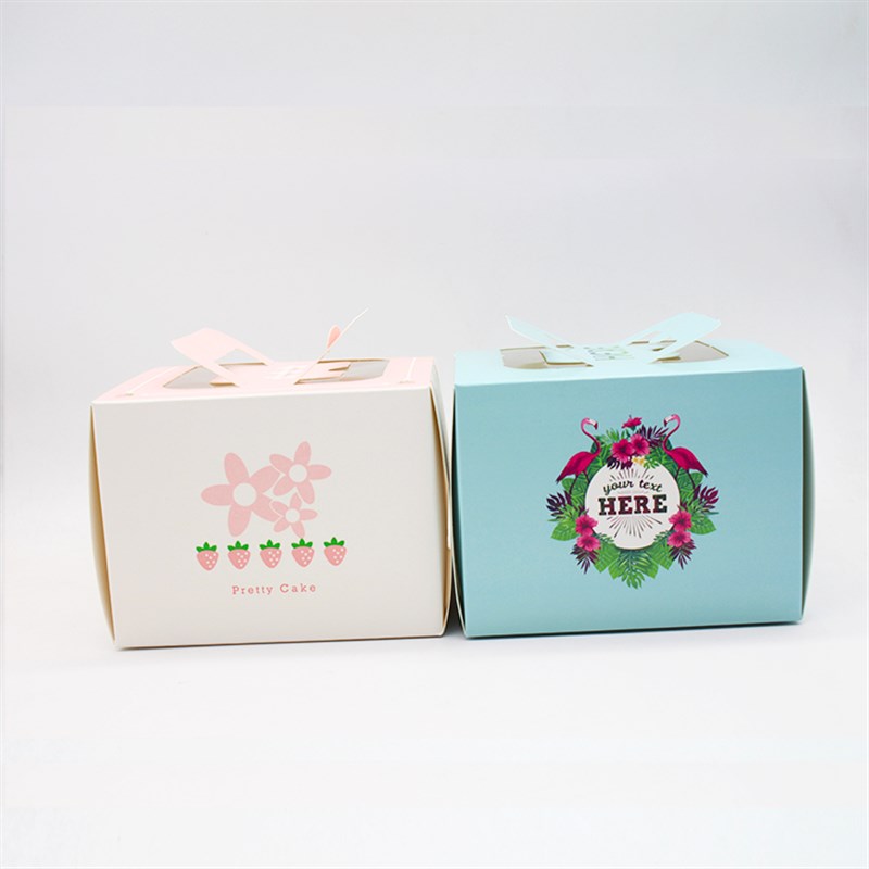 50个蛋糕盒子小4寸蛋糕盒小6寸芝士慕斯生日手提包装盒加厚底