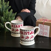 岸梵 圣诞小鹿马克杯情侣陶瓷杯子创意陶瓷高颜值咖啡杯子伴手礼
