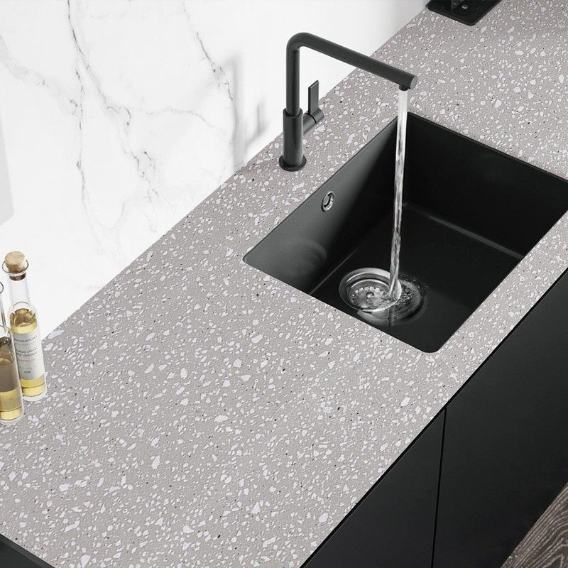 仿水磨石贴纸贴地砖桌面厨房防油灰色大理石自粘台面防水贴膜墙纸,家居饰品,软装墙贴,淘宝优惠券,粉丝福利购,淘宝优惠卷