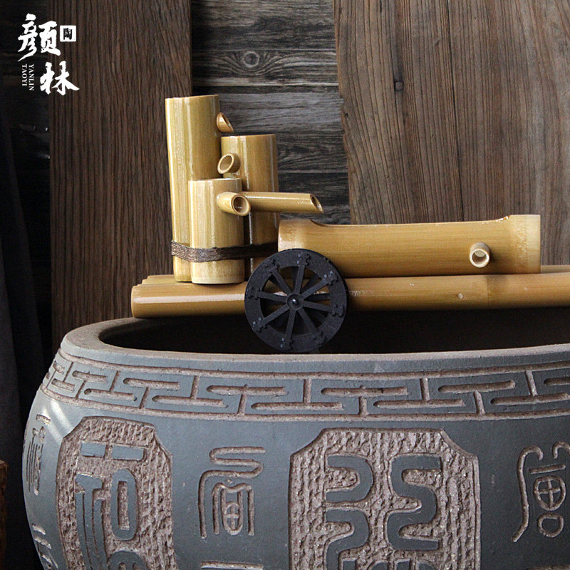 水意鱼盆缸水缸碗莲盆泥盆瓦缸粗陶装盆客厅阳台流创花饰陶罐圆形