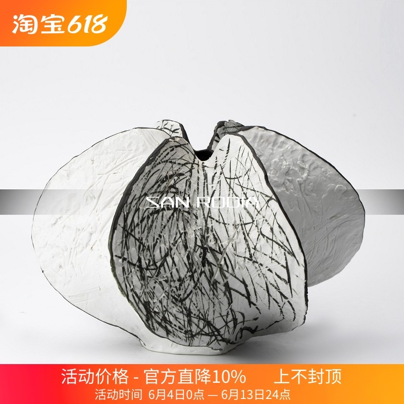 新店式手绘陶瓷杨桃花瓶样板间售楼处酒中民宿花面插桌器软装饰品