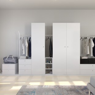 现代新款简约衣柜家用卧室组合柜子开放式衣帽架全屋定制家具整体