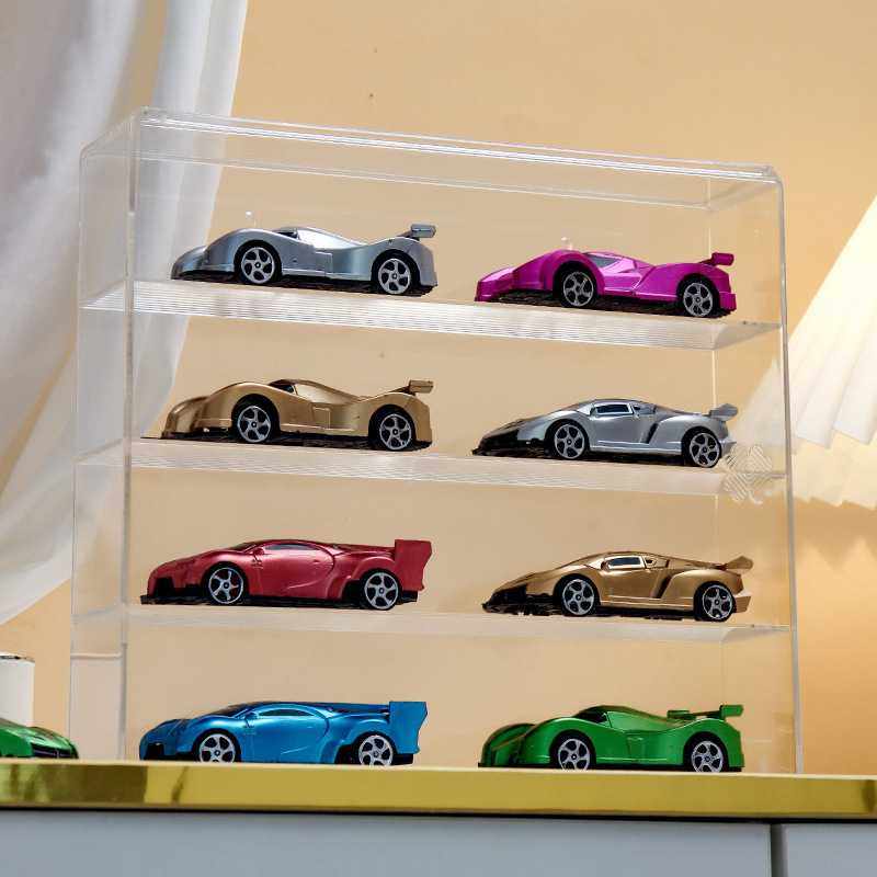 加长推拉门通格多美卡风火轮收纳盒玩具合金小汽车桌面展示架