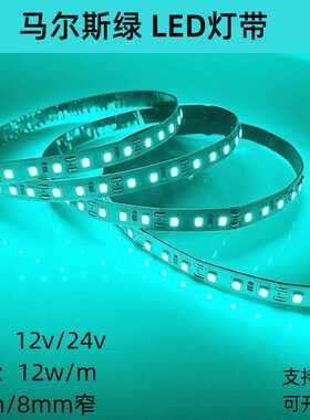 2835低压12v马尔斯绿led灯带绿色24v氛围自粘电竞健身房线型灯条