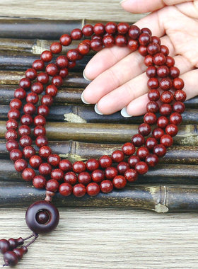 正宗赞比亚小叶紫檀手串檀香沉香木血檀108颗佛珠男女士情侣手链