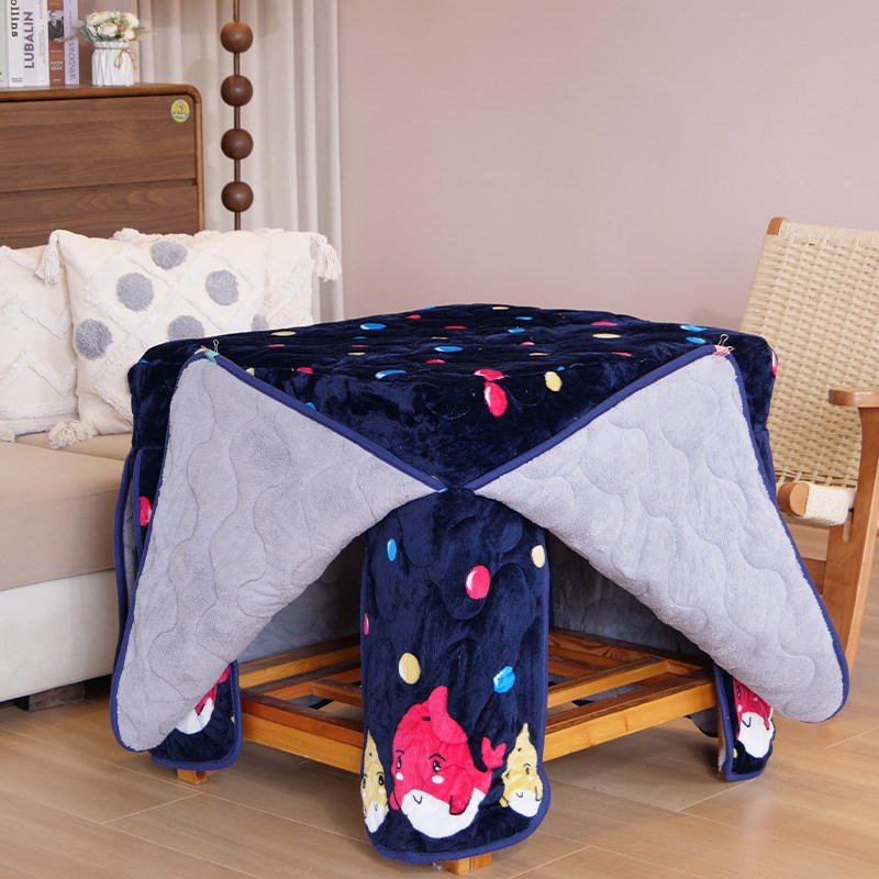 烤火罩取暖桌罩套正方形电炉罩烤火桌布新款冬季加厚家用烤火被子