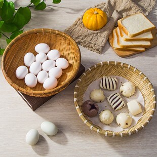 蒸皇 洗菜篮 子馒头馍馍竹竹制收纳筐农家簸箕家用水果托盘