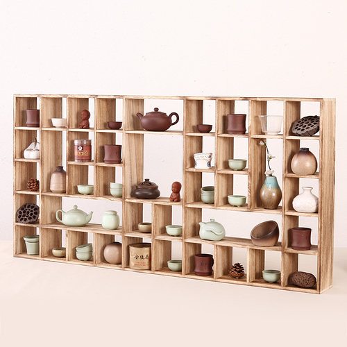 实木挂示博古架多宝阁茶具架墙砂壁挂式茶架紫壁壶展墙架