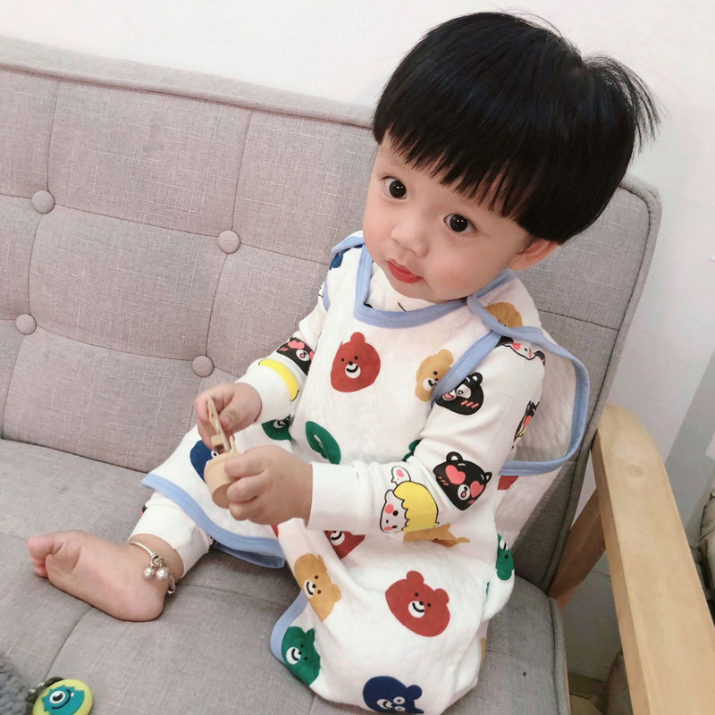 春季新品 新生儿宝宝全棉背心睡袋 儿童无袖马甲家居服可分腿睡袋图片