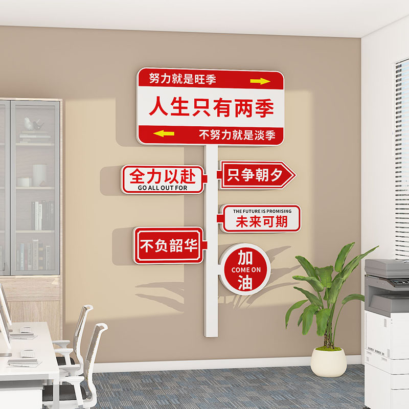 公司企业文化团队激励志标语录墙贴会议办公室氛围布置墙壁面装饰