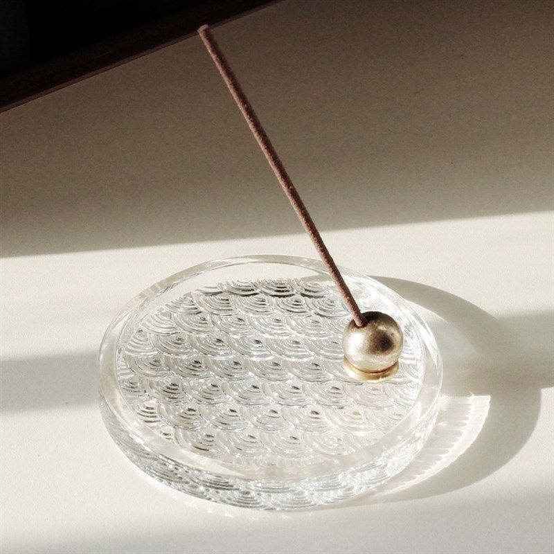 日式 海波纹玻璃香皿香盘家用香道,家居饰品,香托/香盘/香座/香插,淘宝优惠券,粉丝福利购,淘宝优惠卷