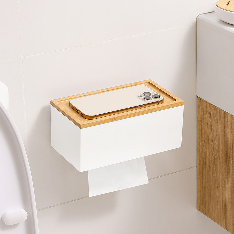 简约壁挂纸巾盒浴室家用抽纸盒竹木卷纸餐巾纸盒,收纳整理,纸巾盒,淘宝优惠券,粉丝福利购,淘宝优惠卷