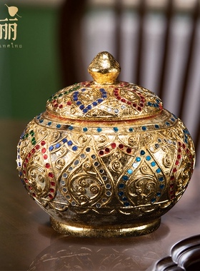 异丽东南亚风格收纳摆件特色客厅茶几玄关泰式装饰