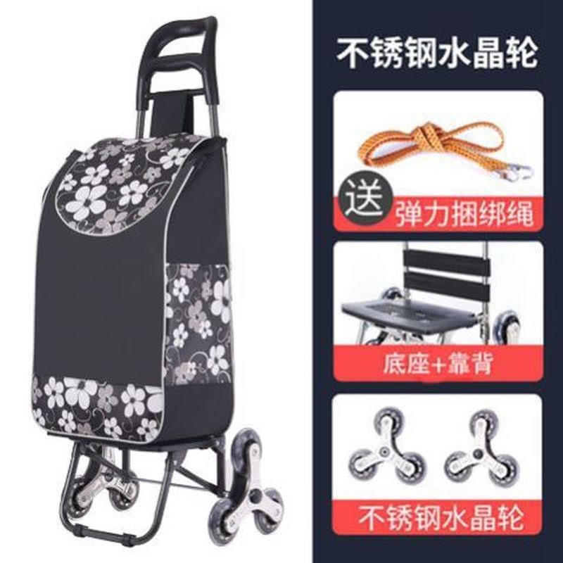 老年人买菜轻便手拉车可折叠购物车小拉车家用布袋2025新款万向轮
