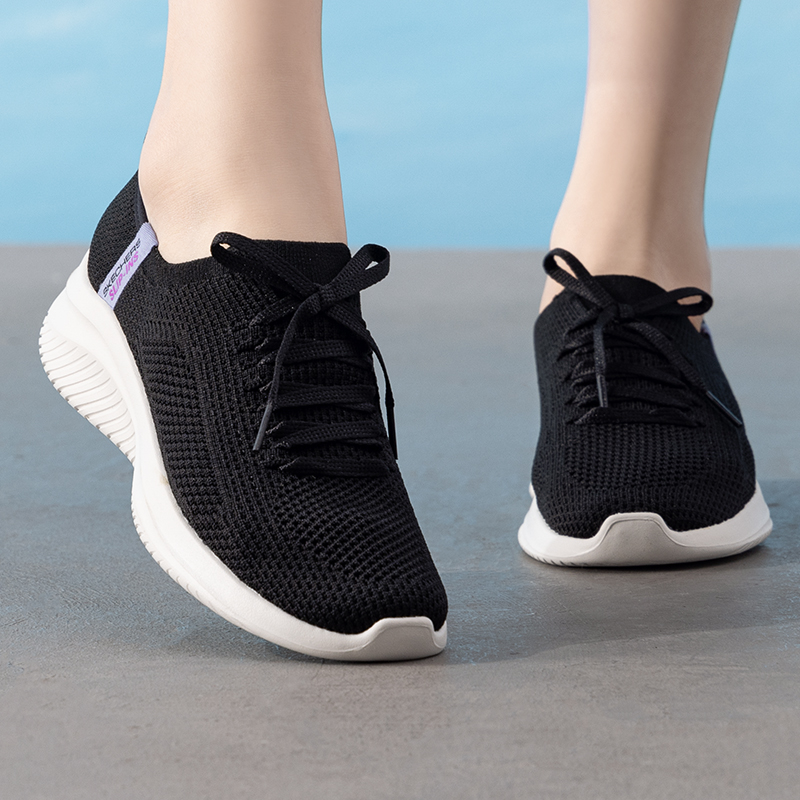 Skechers斯凯奇简约时尚低帮绑带女鞋舒适透气耐磨运动休闲鞋