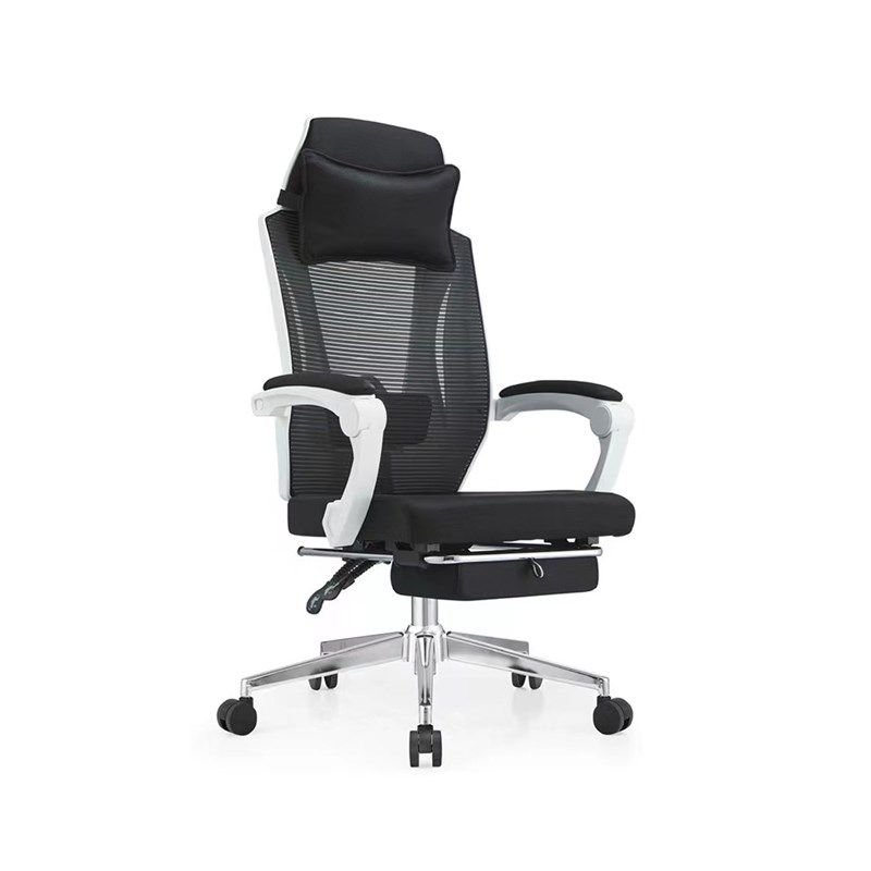 简约舒适可躺带枕头会议室人体工学椅电脑椅带脚踏海绵办公椅