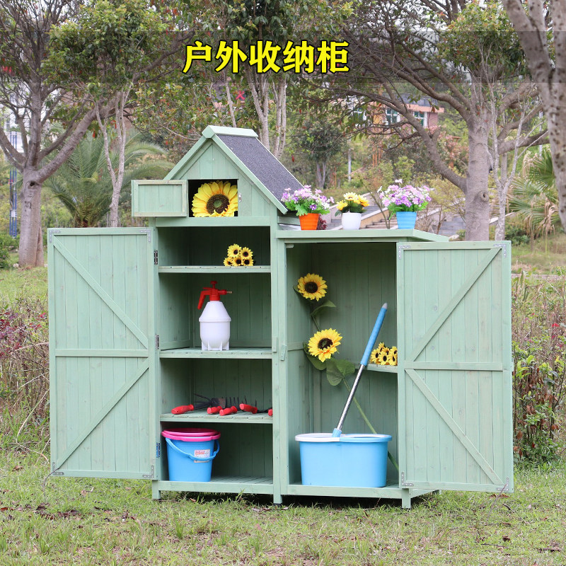 户外柜子花园欧式阳台园艺庭院工具储物箱室外实木防水防晒杂物柜