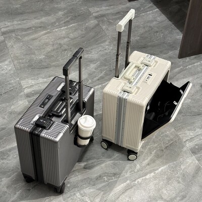 前置登机箱20寸高品质旅行行李拉杆箱男18小型前开盖开口16密码女