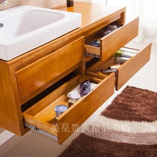 美式 仿古橡木实木浴室柜组合洗手盆洗脸盆柜卫浴柜落地柜8099 欧式