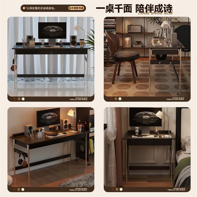 实木电脑桌卧室家用书桌办公桌工作台桌子初中高中生学习桌写字桌