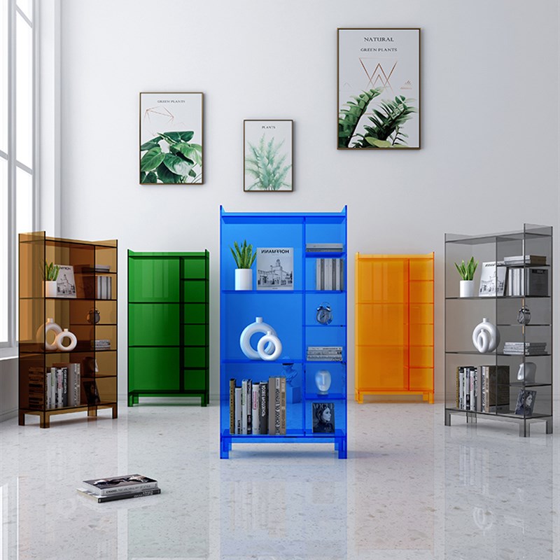 书架落地简约现创意多层收纳柜网红边柜客厅展示书柜轻奢