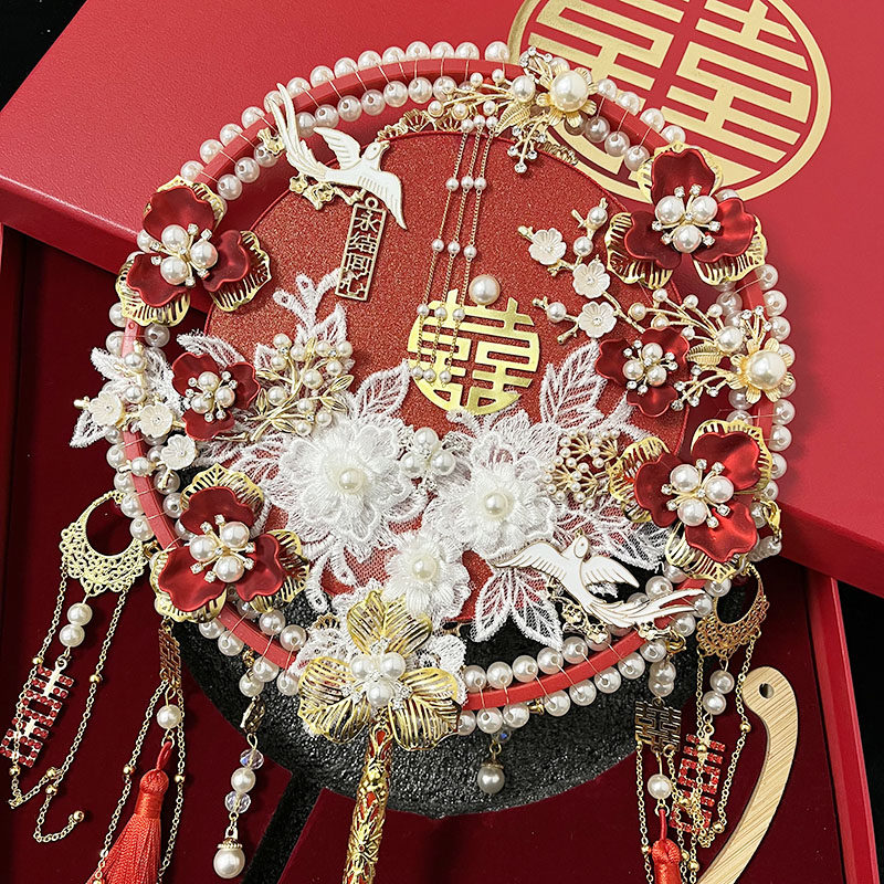 中式新娘结婚团扇秀禾服出嫁双面喜扇纯手工y材料古风成品扇子,家居饰品,工艺扇/团扇/喜扇/折扇,淘宝优惠券,粉丝福利购,淘宝优惠卷