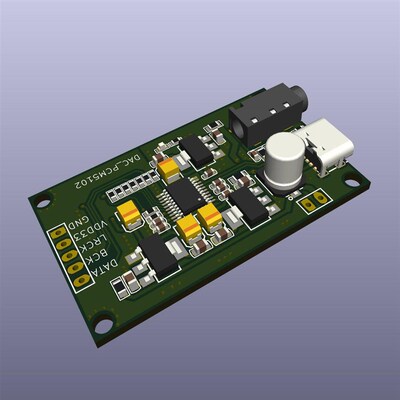 PCM5102A 莓2S树I派数字音频入输DAC解码板器转AUX模拟输出模块