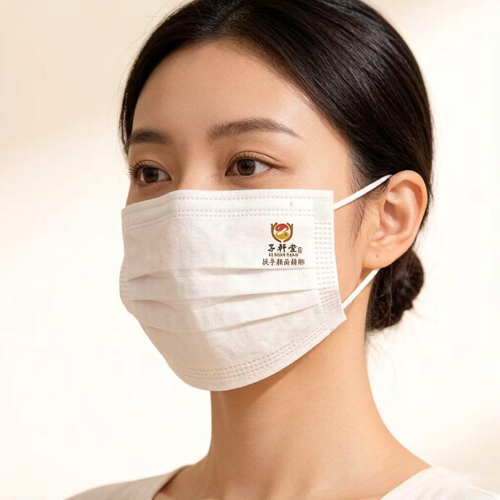 企业定制口罩一次性独立包装LOGO餐饮3D蝴蝶周年庆口罩定制印图案