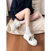 百搭休闲运动小个子真皮板鞋 6CM增高厚底小白鞋 女2025加绒秋新款