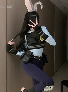 MilkCap「朱迪警官」疯狂动物城兔子cos服万圣节服装女兔警官衣服