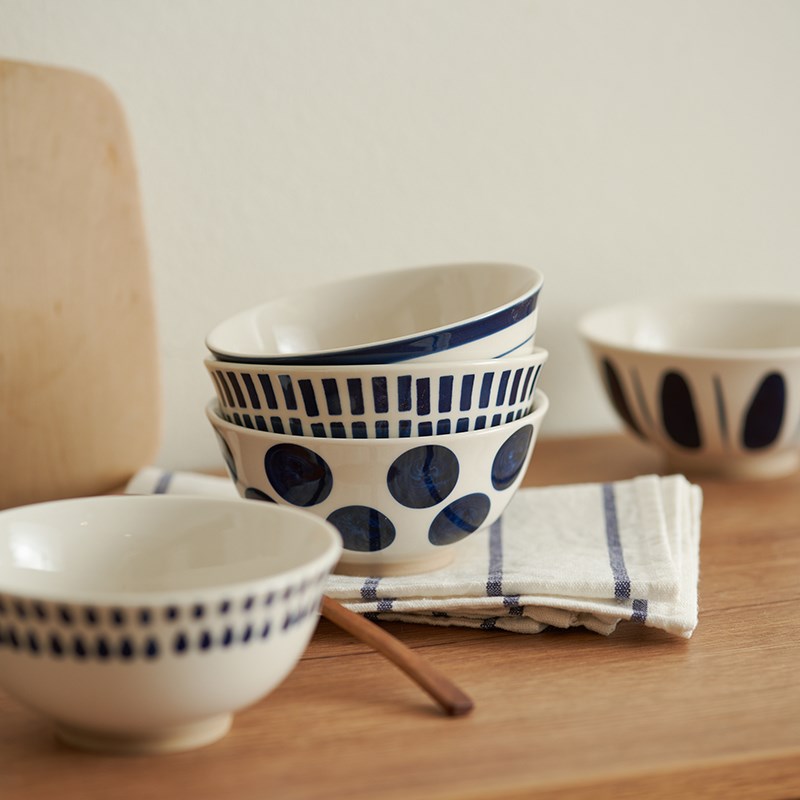 肆月日式家庭分餐碗餐具套装家用一人一色饭碗陶瓷碗小号专人专用