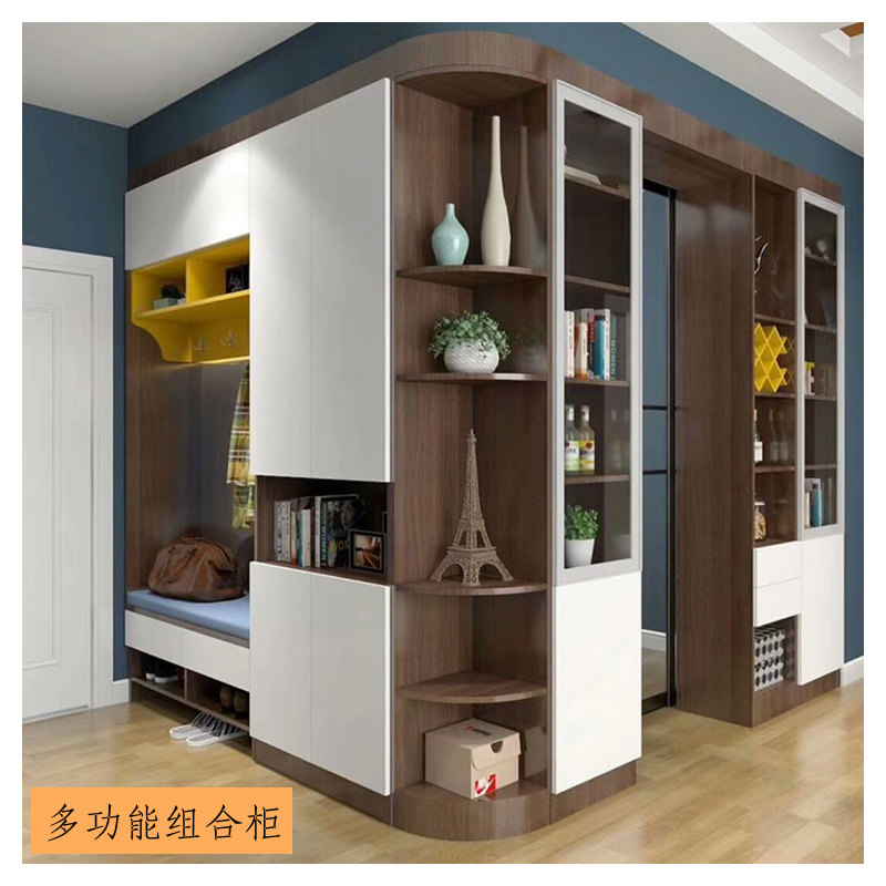 实木定制整体上下组合鞋柜简约现代门厅柜定做入户极简大容量鞋柜