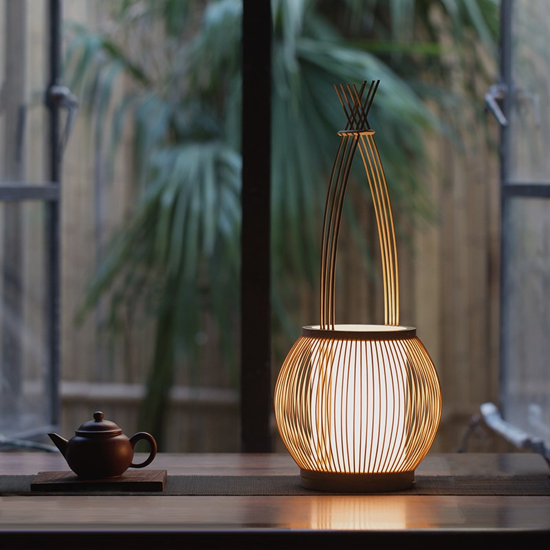 素月十竹家 日式床头充电 中式古风灯 复古中国风小夜灯