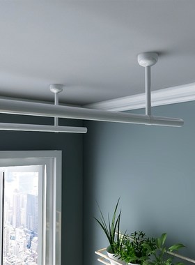 阳台固定晾衣杆晾衣架 白色 ns创意凉衣杆吊顶装 单杆