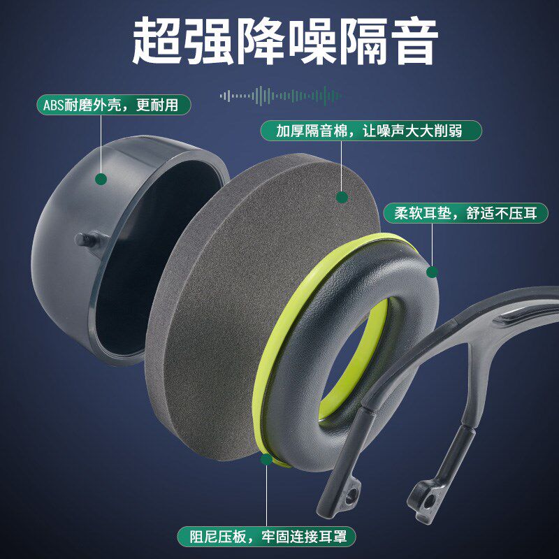 隔音耳罩头戴式耳塞专业降噪防噪音学习专用睡觉工业静音