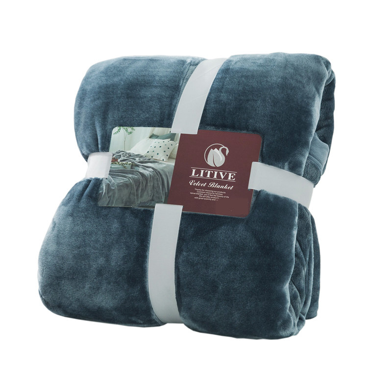 纯色法兰绒毯子加厚铺床毛毯冬季加绒床单单人双人加厚垫毯