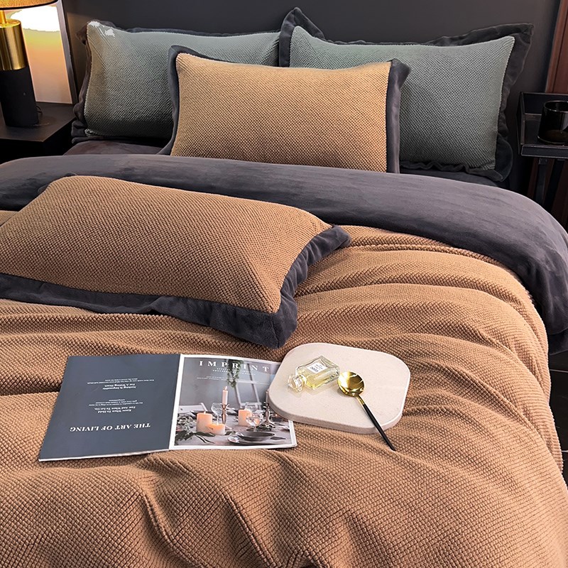 轻奢加厚双面简约床单冬季保暖床品
