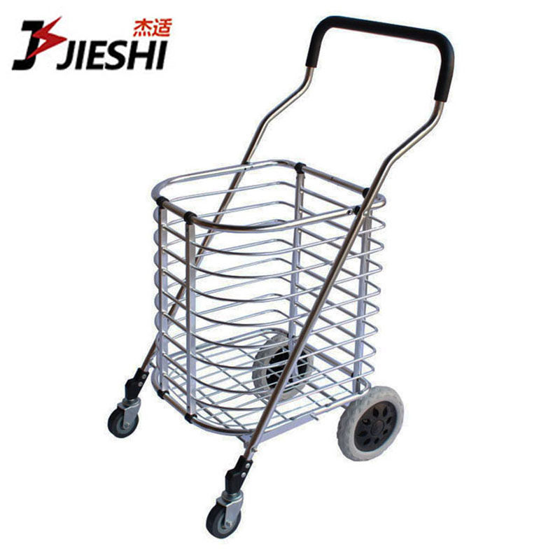 杰适 铝合金购物车买菜车折叠小推车家用手拉车菜篮车子大号,收纳整理,便携购物车,淘宝优惠券,粉丝福利购,淘宝优惠卷