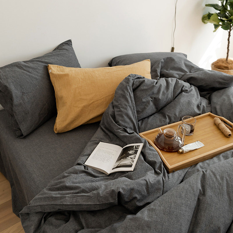 全棉ns水洗棉床上用品纯色简约床单床笠款套件床品,床上用品,床品套件/四件套/多件套,淘宝优惠券,粉丝福利购,淘宝优惠卷