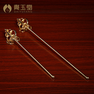 戴玉堂铜禅杖地藏王法杖手持锡杖地藏小饰品摆件