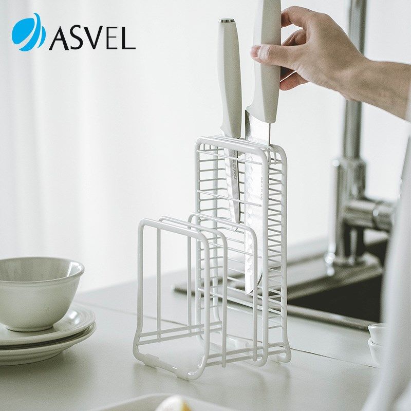 asve刀架家用厨房砧板架一体座放菜收纳架