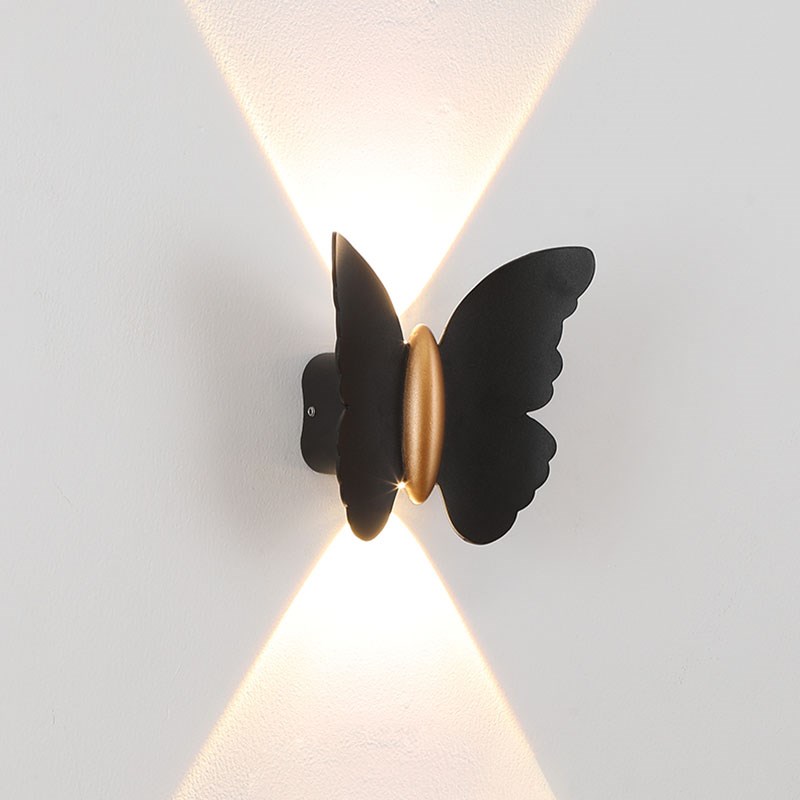 户外创意蝴蝶壁灯别墅民宿酒店过道背景墙壁灯外墙露台防水墙壁灯