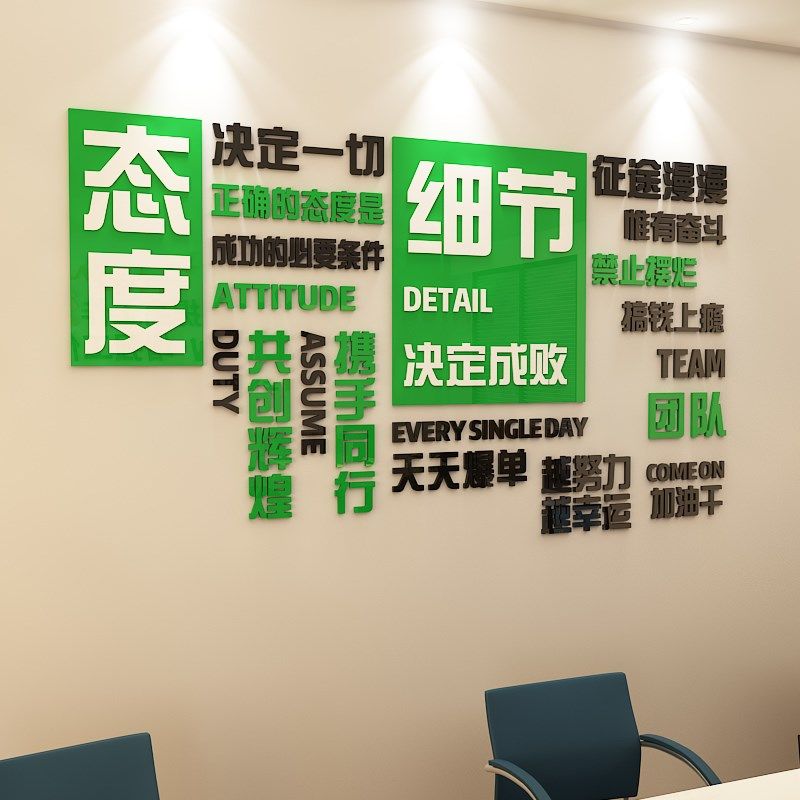 员工公司会议激励志企业团队文化墙贴亚克力立体文字贴纸,家居饰品,文化墙贴,淘宝优惠券,粉丝福利购,淘宝优惠卷