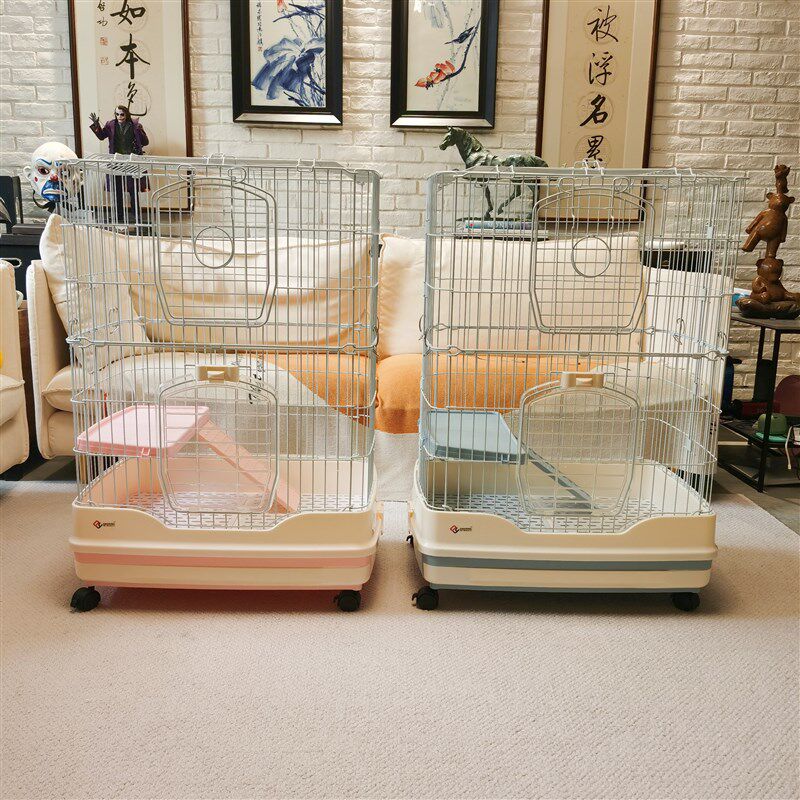 达洋双层兔猫兔子猪r笼豪华笼具抽屉式笼r5龙66防喷尿笼