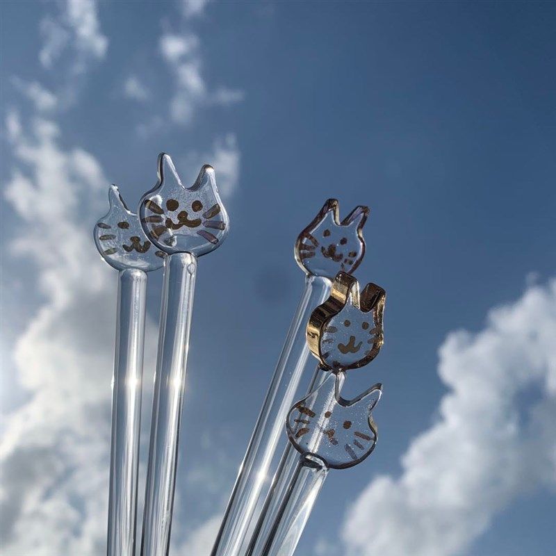 日式手工玻璃婴儿奶粉咖啡奶茶蜂蜜果汁搅拌棒描金猫咪圣诞树,厨房/烹饪用具,搅拌棒,淘宝优惠券,粉丝福利购,淘宝优惠卷