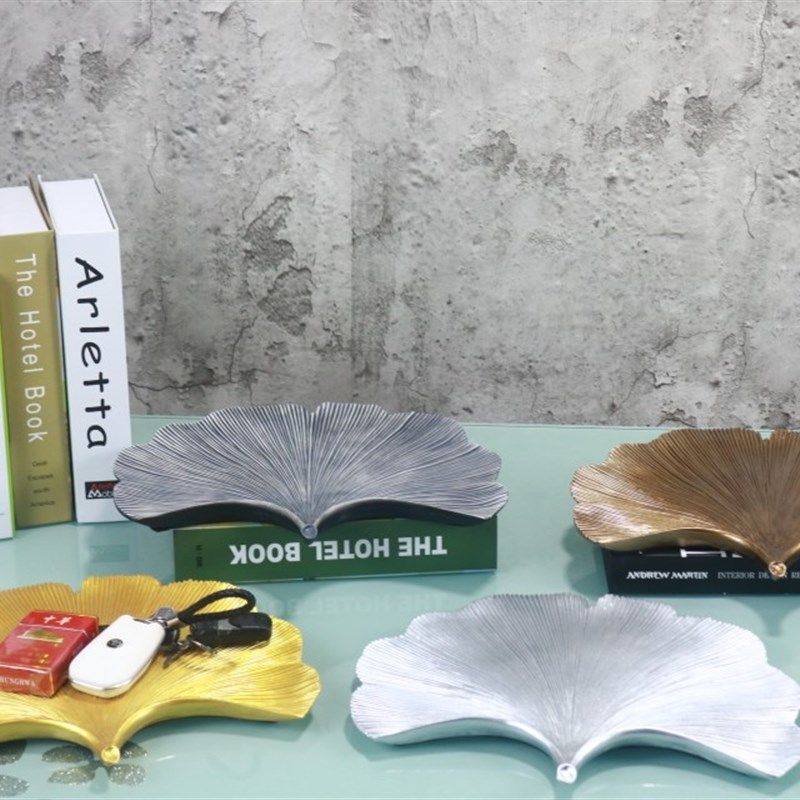 玄关树脂银杏叶子首饰收纳盘水果零食香薰蜡烛轻奢托盘装饰品,家居饰品,桌面摆件,淘宝优惠券,粉丝福利购,淘宝优惠卷