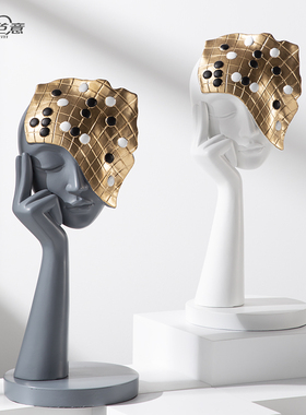 创意雕塑摆件电视柜办公桌装饰摆件现简约抽象艺术品