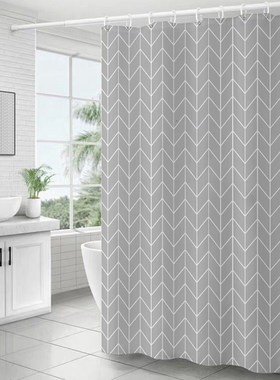 ns日式浴帘浴帘布卫生间窗帘隔断帘帘防水防霉加厚灰色