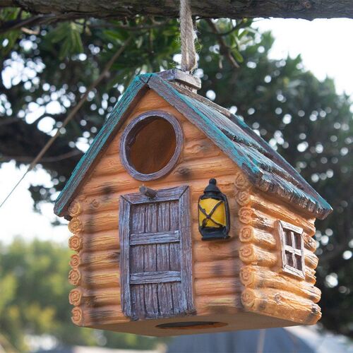 庭院花园布置子件创意户外鸟小屋房摆树挂装饰悬挂鸟窝室外庭院